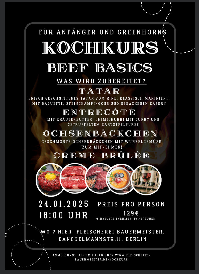 Kochkurs BEEF BASICS  24.01.2025 18:00 Uhr