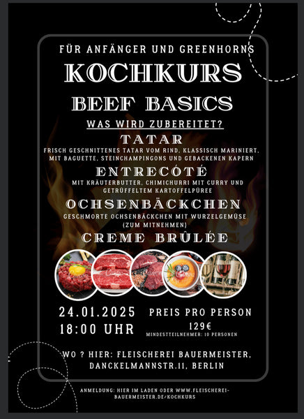 Kochkurs BEEF BASICS  24.01.2025 18:00 Uhr